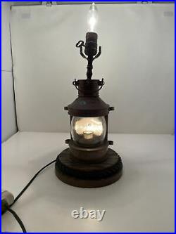Vintage MASTHEAD Tung-Woo Ships Lantern Lamp With Base Duel Lights