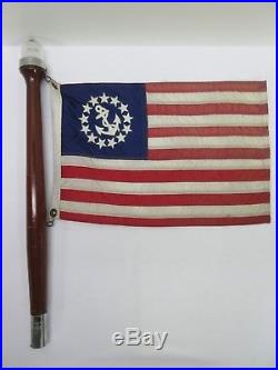 Vintage Mahogony Stern Pole Light with Flag Chris Craft/ Perko/ Century/ Garwood
