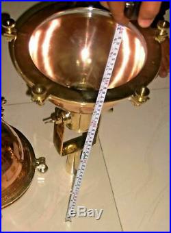 Vintage Marine Brass And Copper Ship Cargo Hanging Spot Light Set of 6 piece