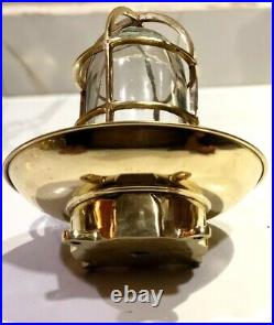 Vintage Marine Decor Home Solid Brass Nautical Ceiling Light Fixture with Shade