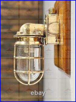 Vintage Marine Nautical Solid Brass Swan Passageway Bulkhead Light Fixture