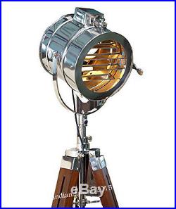 Vintage Marine Search light Floor Lamp Nautical Spot Studio Tripod Floor Lamps