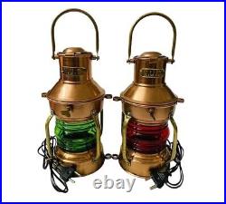 Vintage Maritime Antique Light Boat Marine Copper Glass Lantern Brass Ship lamp