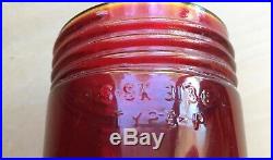 Vintage Maritime Nautical PG Co. Red Glass Light Shade with Metal Safety Cage