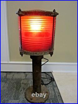 Vintage Maritime Red Port Side Signal Light, Western Railroad Supply Co, Chicago