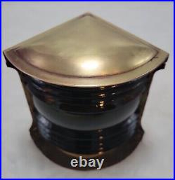 Vintage Maritime solid Brass Perko N. M. L. Co green lens navigation light