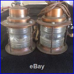 Vintage Matching Electrical Brass Boat Lights
