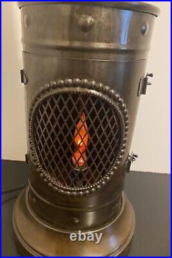 Vintage Metal Lamp With Flaming Nightlight Nautical Scuba Style Vintage