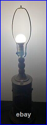 Vintage Metal Lamp With Flaming Nightlight Nautical Scuba Style Vintage