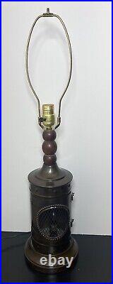 Vintage Metal Lamp With Flaming Nightlight Nautical Scuba Style Vintage