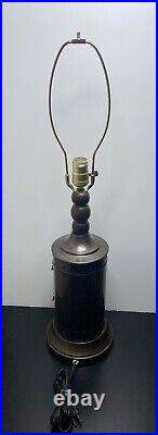 Vintage Metal Lamp With Flaming Nightlight Nautical Scuba Style Vintage