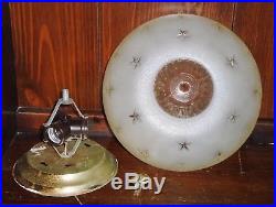Vintage Mid Century Atomic Nautical Star Saucer Light Fixture 3 Bulb Electric