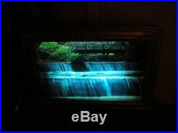 Vintage Motion Light-Up Waterfall Gold Framed Picture withSound of Water and Birds