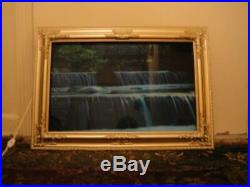 Vintage Motion Light-Up Waterfall Gold Framed Picture withSound of Water and Birds
