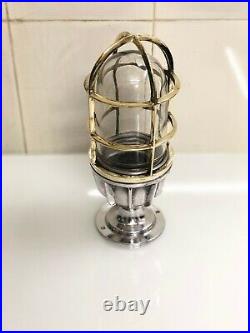 Vintage Nautcal Style Solid Brass Cage & Aluminium Passage Wall light Lot Of 2