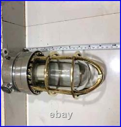 Vintage Nautical Aluminum & Brass Ceiling Light Fixture For Home Decor 2 Pcs