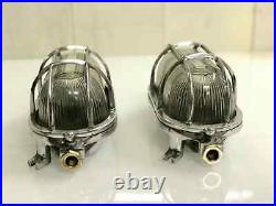 Vintage Nautical Aluminum Passageway Wall Bulkhead Light New Maritime Style 2p