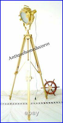 Vintage Nautical Antique Spot light Floor Lamp Tripod Home Decorative Gift Item