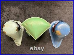 Vintage Nautical Boat Lights Brass Bow Lights Colored Glass Lenses -Set Of 3
