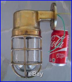 Vintage Nautical Brass Bulkhead Light Rewired
