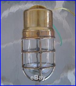 Vintage Nautical Brass Bulkhead Light Rewired