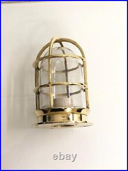 Vintage Nautical Brass Ceiling Wall Mount Brass Passageway Bulkhead Ship Light