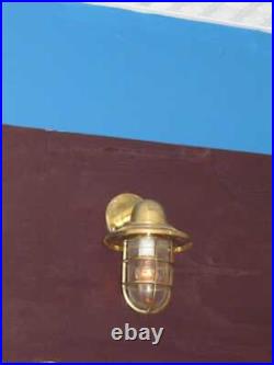 Vintage Nautical Brass light fixture- 1940s Ship Light- Restored and Rewired