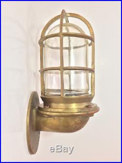 Vintage Nautical Bulkhead Ship Light Made Of Brass Salvage