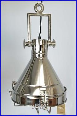 Vintage Nautical Ceiling Pendant Light Lamp Industrial Searchlight Chrome Finish