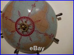 Vintage Nautical Ceiling light fixture with Ship's wheel compass world map globe