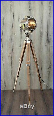 Vintage Nautical Collectible Chrome Finish Spot Search Light Home Decor Lamp