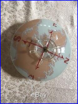 Vintage Nautical-Compass Rose-map -Ceiling Light Fixture With Ships Wheel