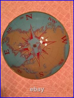 Vintage Nautical Compass World Globe Atlas Map Glass Ceiling Light Cover Shade