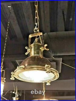 Vintage Nautical Copper &Brass Pendant Light Spot Cargo Hanging Light Industrial