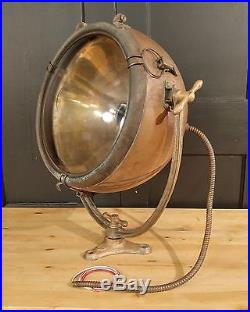 Vintage Nautical Copper Spotlight by General Electric GE Novalux Projector Light