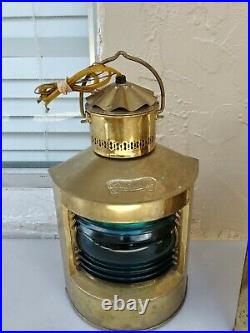 Vintage Nautical Dutch Copper Electric Lantern Light Bakboord & Stuurboord