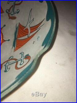 Vintage Nautical Glass Light Shade Nautical Ceiling Boat Anchor Orange Turquois