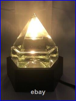 Vintage Nautical Green Glass Ship Deck Prism Light Hexagon Maritime With Base