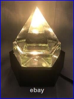 Vintage Nautical Green Glass Ship Deck Prism Light Hexagon Maritime With Base