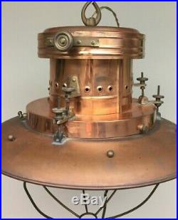 Vintage Nautical Industrial Light Pendant Fixture Brass Copper Handmade 21