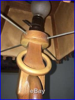 Vintage Nautical Lamp Light Boat Ship Anchor Lobster Hand Carved Wood RARE