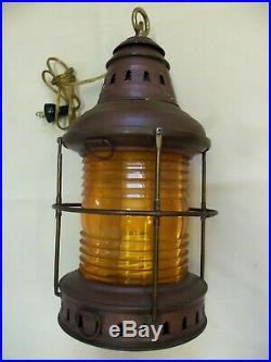 Vintage Nautical Light Hanging electric lamp 1950s 1960s Boat Ships Cabin