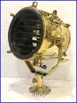 Vintage Nautical Marine Brass Shutter Spot Light Collected From Navy Ship 56Kg
