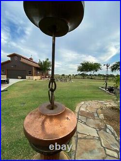 Vintage Nautical Marine Copper & Brass Hanging Light Fixture / Lamp Beach Cabin