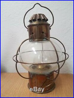 Vintage Nautical Marine Ship Oil Lamp Lantern Nippon Sento Japan 1968 Light