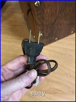 Vintage Nautical Port Running Light Wooden Case Plug In WORKS Red Glass Lens