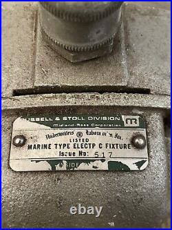 Vintage Nautical Russell & Stoll Marine Light Fixture Rare
