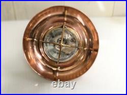 Vintage Nautical Ship Antique Brass Long Pendant Hanging Light With Copper Shade