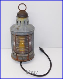 Vintage Nautical Ship Lantern Light Marine Wall Sconce Cape Cod Beach Cage Lamp