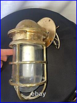 Vintage Nautical Ship Marine Solid Brass Wall Bulkhead explosion? Light Fixture